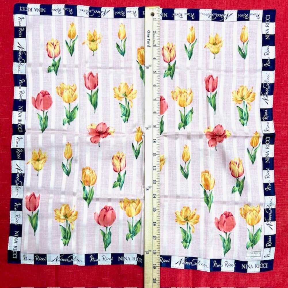 BUNDLE 4:  YSL--NINA RICCI-JP  -A.O. AtsukiScarf/Handker Cotton/Silk 25" 19"(88 - Picture 14 of 16